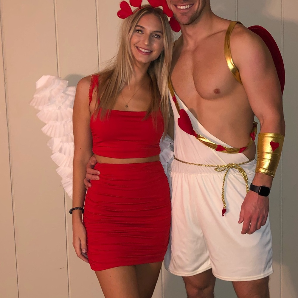 Red Top and Skirt Set